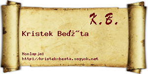 Kristek Beáta névjegykártya