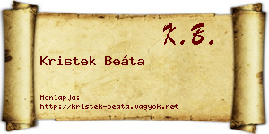 Kristek Beáta névjegykártya