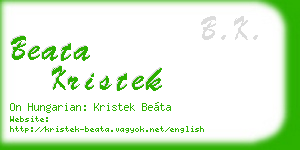 beata kristek business card